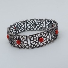 Bracciale TEKA bigiotteria tradizionale argento 835 con corallo Theodor Klotz 