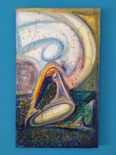 Maria Manzan quadro astratto tecnica mista su tela arte contemporanea originale