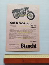 Bianchi 125 Mendola GT 1961 depliant moto italiano originale
