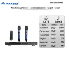 Lettore Karaoke Cinese Jukebox 1.5T 35K Canzoni Microfono Telecomando Mobile