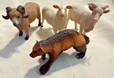 Lotto di 4 animali Safari Ltd - Wolverine Billy Goat Ram Sheep - Bel lotto
