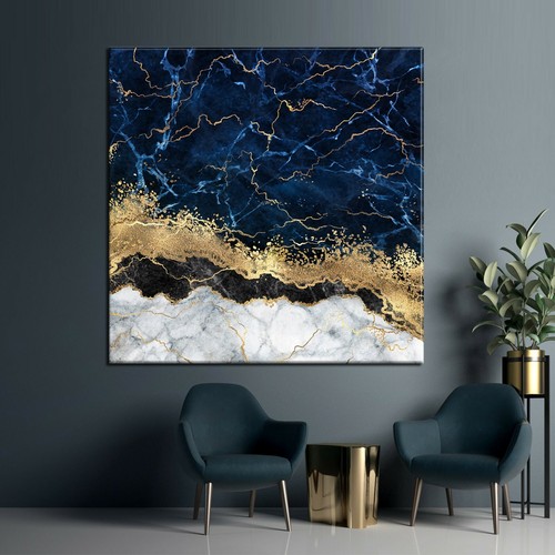 Tela marmo oro blu - ,, da