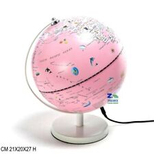 MAPPAMONDO CON LUCE LED CM 21X20X27 H COLORE BIANCO-ROSA ART. 01316