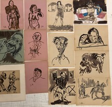  13 Disegni a  china e/o a
