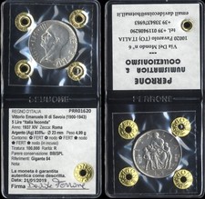 #01620] REGNO ITALIA VITTORIO EMANUELE III - 5 LIRE ITALIA FECONDA 1937  PERIZIA