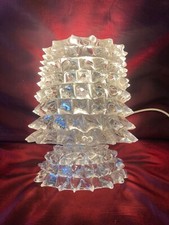 BAROVIER E TOSO MURANO LAMPADA DA TAVOLO ROSTRATA CRISTALLO ANNI 40
