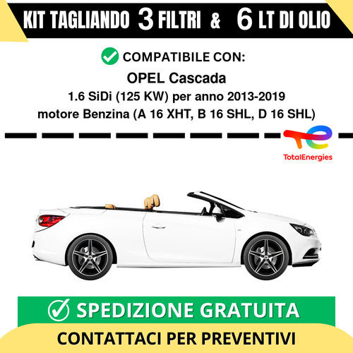 Tagliando per opel cascada - cascada, 1.6