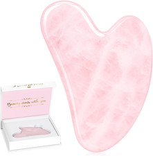 Gua Sha Viso in Quarzo Rosa Naturale, Massaggiatore Guasha per Collo E Corpo, Ri