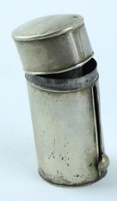 ANTICO LUMINO portacandela da tasca. argentato, artigianato primo '800, coperchi