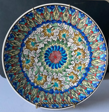 Piatto decorativo artigianale in ceramica Sırça - firmato dall'artista, Avanos, Turchia