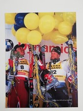 Clipping Ritaglio Foto HERMANN MAIER e LASSE KJUS Campioni di Sci sul Podio