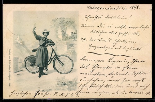 Cartolina giovane donna - donna, in
