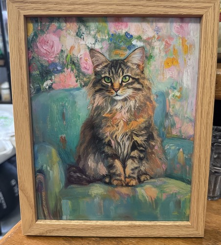 Gatto siberiano con carta - , da