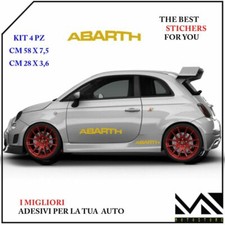 KIT 4 ADESIVI stickers LOGO ABARTH TUNING PER 500 595 695 PUNTO COLORE ORO
