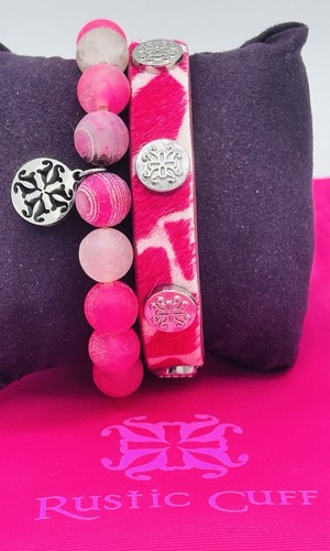 Bracciale rustico capelli - capelli, rosa