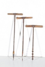3 Pezzi Punta In Legno Vintage