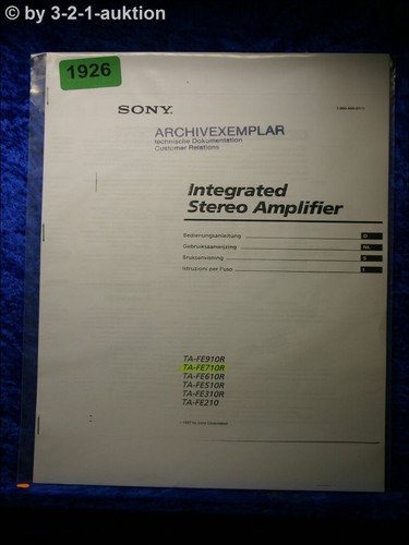 Sony bedienungsanleitung - sony, ta