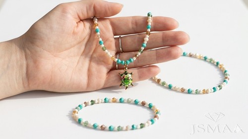 Set gioielli tartaruga - gioielli, verde