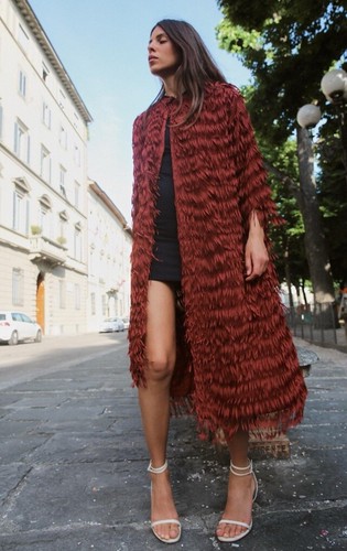 Cappotto zara con frange - zara,