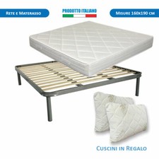 Rete e Materasso matrimoniale waterfoam 160x190 + coppia di cuscini set completo