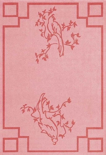 Tappeto lana rosa - trapuntato, a