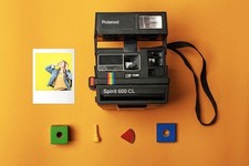 Macchina fotografica Polaroid 600 cl spirit pellicola istantanea - design arcobaleno vintage anni 90,