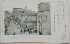 Riesi postcard town hall - riesi,