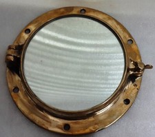 Vetro specchio botola oblò ottone industriale - decorazione nautica con cane ...