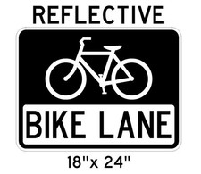 BIKE LANE SIGN 18"x24" HIP