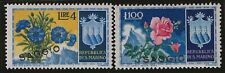1953 San Marino - Fiori I emissione 4 e 100 l. soprastampa SAGGIO MNH**