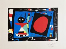 Joan Mirò Litografia Mourlot 1976 COA originale firmata op pubblicata rara