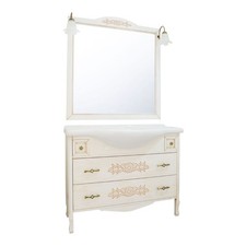 Mobile Bagno 105 cm da terra Composizione con Lavabo Specchio e Applique