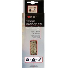 Catena bici POINT SL-270 5/6/7 maglie 116 maglie con chiusura a scatto argento