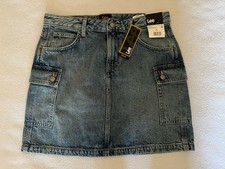 Gonna cargo donna Lee Heritage Mid Rise in denim blu taglia 4