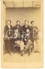 1870 ca MILANO (?) Gruppo di giovani uomini con libri - Ritratto - Foto CDV