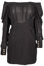 BALMAIN MINI ABITO SETA NERO