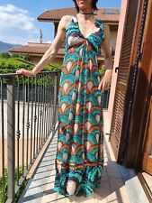 Abito donna lungo elegante color fantasia. In Seta tg S. Ottime condizioni