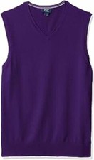 Cutter & Buck Men's Douglas V-Neck Vest, Charade Heather, Large