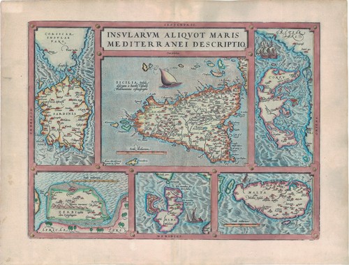 1587 bellissima mappa ortelius - bellissima,