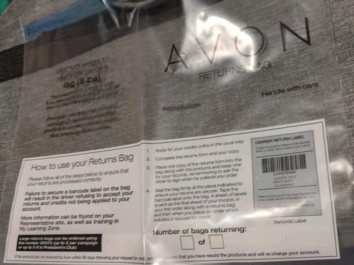 Borsa avon returns taglia - avon,