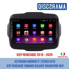 AUTORADIO ANDROID 9" STEREO AUTO JEEP RENEGADE COMANDI VOLANTE NAVIGATORE WIFI