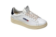 Autry Scarpe Sneakers Dallas Low Vintage in Pelle Bianca inserto Nero Donna 37