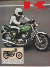 advertising Pubblicità  MOTO KAWASAKI 500 MACH III H1D '73-MOTOGIAPPONESI EPOCA