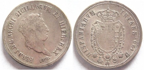 Regno sicilie piastra 1818 - regno,