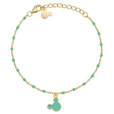 Disney Mickey Bracciale Bambina Donna Argento con Smalto Vari Colori 18CM