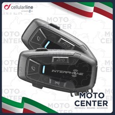 COPPIA INTERFONO CELLULAR LINE INTERPHONE U-COM 7R PER CASCO MOTO SCOOTER