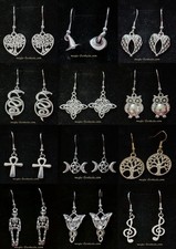 Orecchini Acciaio nodo della strega luna triscele ecate cuore albero vita witch