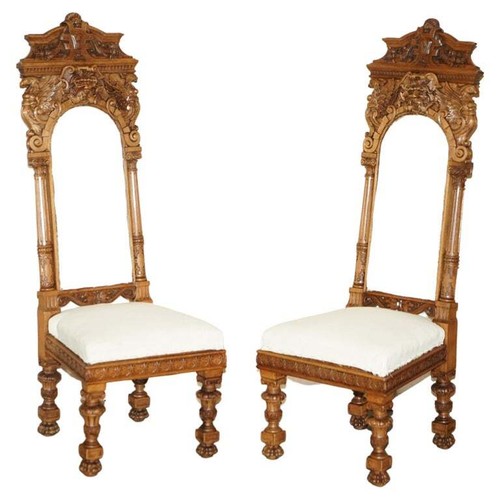 Coppia antiche sedie trono - coppia, di