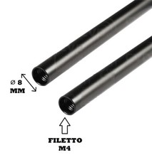 TONDINO CON FILETTATURA INTERNA - FILETTO M4 - FERRO ZINCATO NERO - DIAMETRO 8MM