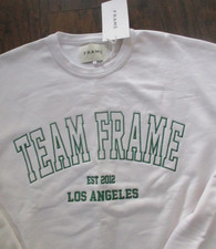 FELPA VARSITY NUOVA CON ETICHETTE ~ MONTATURA ~ TEAM FRAME ~ RICAMATA ~ L/XL